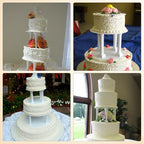 8 Pieces Roman Pillar Cake Stand Separators, Plastic Tiered Support Pillars for Wedding Decoration, DIY Stacking, alternate