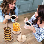 8 Pieces Wood Donut Stand, Bagel Stand Holder Display for Dessert Table, Detachable Rustic Donut Sticks Display, alternate