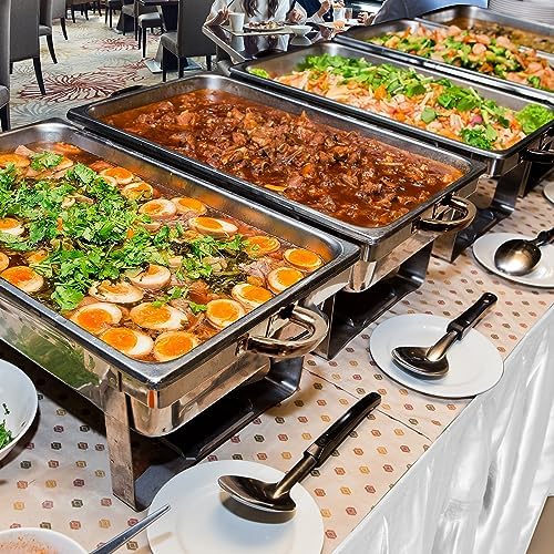 8 Qt 4 Pack Full Size Stainless Steel Chafing Dishes Buffet Set, Silver in Silver, alternate view 2
