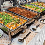 8 Qt 4 Pack Full Size Stainless Steel Chafing Dishes Buffet Set, Silver in Silver, alternate view 2