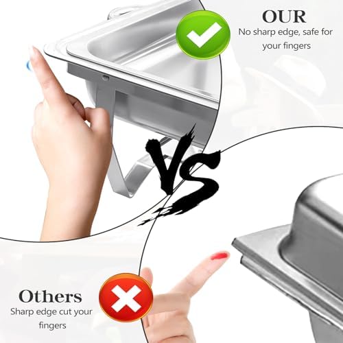 8 Qt 4 Pack Full Size Stainless Steel Chafing Dishes Buffet Set, Silver in Silver, alternate view 6
