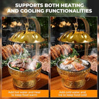 8 Quart Gold Chafing Dishes Set for Buffet, Round Stainless Steel Chafing Dish Set Buffet and Warmers Set, alternate view 2