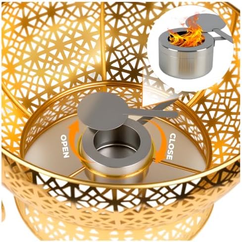8 Quart Gold Chafing Dishes Set for Buffet, Round Stainless Steel Chafing Dish Set Buffet and Warmers Set, alternate view 4