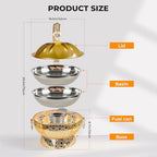 8 Quart Gold Chafing Dishes Set for Buffet, Round Stainless Steel Chafing Dish Set Buffet and Warmers Set, alternate view 6