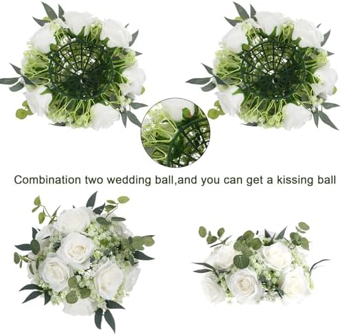8 Set Acrylic Vases for Wedding Centerpieces with LED Candles in White, alternate view 5