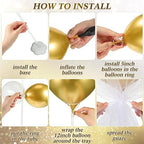 8 Set Gold and White Table Centerpieces Balloons Stand Kit, 27.6in in 8 Count (Pack of 1) in Gold and White, alternate view 4