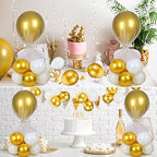 8 Set Gold and White Table Centerpieces Balloons Stand Kit, 27.6in in 8 Count (Pack of 1) in Gold and White, alternate view 7