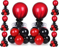 8 Set Table Centerpieces Balloons Stand Kit, Black and Pomegranate Red in 5-12 Inches in Black and Pomegranate