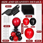 8 Set Table Centerpieces Balloons Stand Kit, Black and Pomegranate Red in 5-12 Inches in Black and Pomegranate, alternate