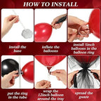 8 Set Table Centerpieces Balloons Stand Kit, Black and Pomegranate Red in 5-12 Inches in Black and Pomegranate, alternate