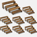 8 Set Wooden Tiered Display Stands, 4-Tier Cupcake Stand for Vendor Events in Walnut color