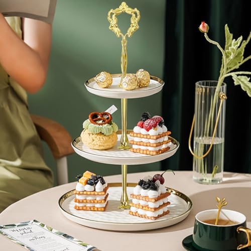 8 Sets 13.5’’ 3-Tier Cake Tray Stand Handle, Multi-Tier Metal Dessert Fruit Center Rod Heavy Duty Hardware, alternate view 2