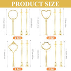 8 Sets 3 Tier Cake Stand Hardware Kit, Heavy Metal Gold Tiered Tray Plate Hardware Fittings, 4 Shapes Cake Tier, alternate