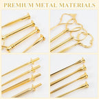8 Sets 3 Tier Cake Stand Hardware Kit, Heavy Metal Gold Tiered Tray Plate Hardware Fittings, 4 Shapes Cake Tier, alternate