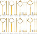 8 Sets 3 Tier Cake Stand Hardware Kit, Tiered Tray Plate Hardware Fittings, Golden Crown/Round/Garland/Heart