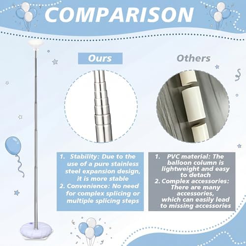 8 Sets Balloon Column Stand Kit, 7ft, Classic Metal, alternate view 2