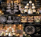 8 Tier Clear Cake Stand Set - Heavy Duty Round Wedding Cake and Cupcake Stand Combo for Valentine Table, alternate view 4