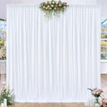 8 x 10 ft White Backdrop Curtains for Photo Background Wrinkle Free Drapes in W4' x H10'(2 panels) in White