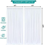 8 x 10 ft White Backdrop Curtains for Photo Background Wrinkle Free Drapes in W4' x H10'(2 panels) in White, alternate view 4