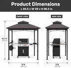8 x 5 ft Outdoor Gazebo Canopy, Polyester Fabric Iron Frame, Dark Gray, Easy Setup Shelter for Backyard Camping, alternate