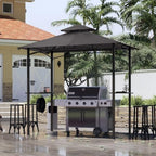 8 x 5 Grill Gazebo Outdoor BBQ Gazebo Canopy with 2 LED Lights (Dark Gray) in Dark Gray, alternate view 2