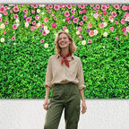 8 x 6 ft Green Leaf Flower Wall Background Large Green Grass Wall Backdrop Birthday Banner for Woman Men, alternate view 3