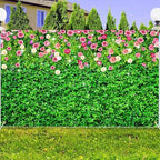8 x 6 ft Green Leaf Flower Wall Background Large Green Grass Wall Backdrop Birthday Banner for Woman Men, alternate view 4