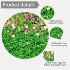 8 x 6 ft Green Leaf Flower Wall Background Large Green Grass Wall Backdrop Birthday Banner for Woman Men, alternate view 6