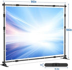 8 x 8 FT Banner Stand Kit, Adjustable Backdrop Stand for Parties, Heavy-Duty Photography Step and Repeat Stand, alternate