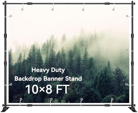 8'x10' Background Stand Backdrop Support System Set- Photo Video Muslin Studio Backdrop Stand with Carry Bag