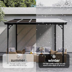 8’x10’ Gazebo with Light, Gazebo Pergola with Sloped Roof, Black in Black, alternate view 4