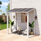 8’x5’ Gazebo for Patio, Gazebo Pergola with Sloped Roof, White in White
