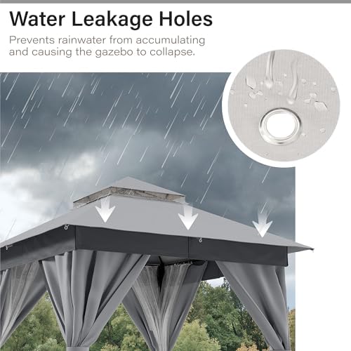 8'x8' Gazebo Replacement Double Canopy Top, alternate view 5