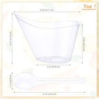 80 Pack 7 Oz Clear Clear Plastic Dessert Cups in 7 oz in Clear, alternate view 3