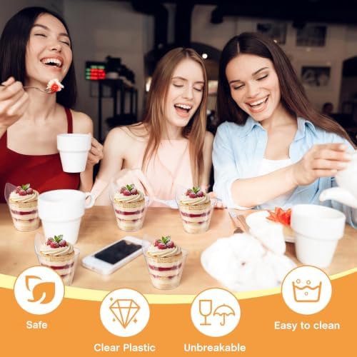 80 Pack 7 Oz Clear Clear Plastic Dessert Cups in 7 oz in Clear, alternate view 4