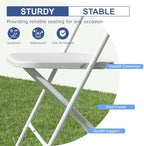 80 Pack White Folding Chairs for School Events Wedding Party Picnic, alternate view 6