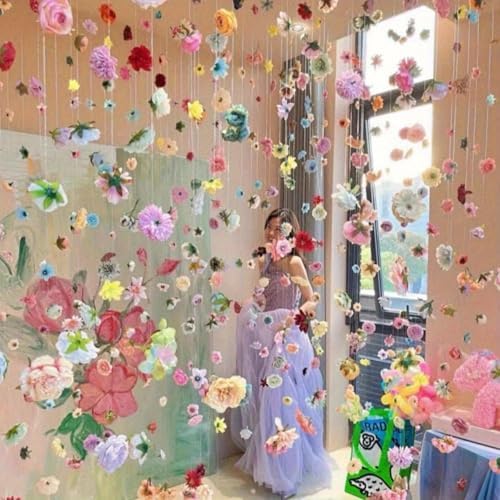80 Pcs Floating Flowers for Wedding Decorations Flower Garlands Artificial Wildflower Vines Floral Hanging, alternate view 2