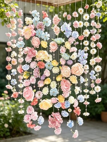 80 Pcs Floating Flowers for Wedding Decorations Flower Garlands Artificial Wildflower Vines Floral Hanging, alternate view 4