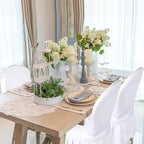 80 Pcs White Spandex Chair Covers with Skirt for Dining Wedding, alternate view 2