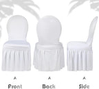 80 Pcs White Spandex Chair Covers with Skirt for Dining Wedding, alternate view 5