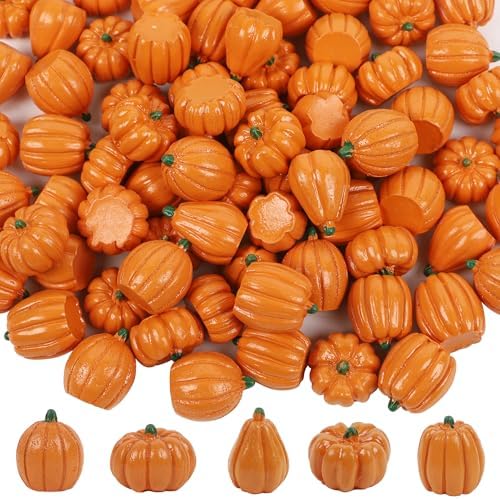 80Pcs Mini Pumpkins for Crafts, Fall Decorations for Home, Orange