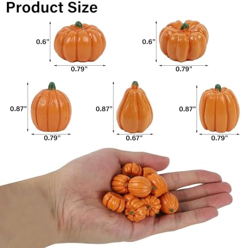80Pcs Mini Pumpkins for Crafts, Fall Decorations for Home, Orange, alternate view 3