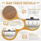 82.3" Bar Table, Counter Height Table with Back Rail, Brown in Brown, alternate view 5