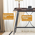 82.3" Bar Table, Counter Height Table with Back Rail, Brown in Brown, alternate view 6
