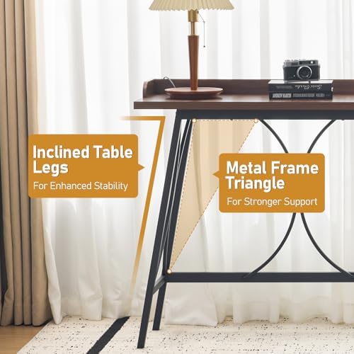 82.3" Bar Table, Counter Height Table with Back Rail, Brown in Brown, alternate view 6
