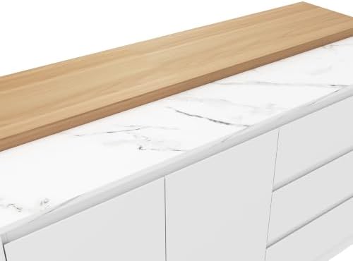 82.7" Large Bar Table Kitchen Station, Home Bar Unit with Lighting, 3 Drawers & 4 Shelves, Bar Cabinets, alternate view 5