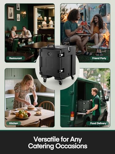 82Qt Hot Box Food Warmer with Wheels, Insulated Food Pan Carrier, alternate view 6
