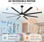 84 Inch Industrial Ceiling Fans with Light, Large Ceiling Fan with 8 Reversible Aluminum Blades, 3CCT, 6-Speed, alternate