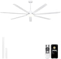 84'' Industrial Ceiling Fan with Light for Shop, Garage, White in White