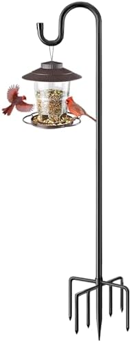 84" Shepherds Hooks for Outdoor, Heavy Duty Bird Feeder Pole with 7 Prongs Base for Hanging Lantern, Hummingbird